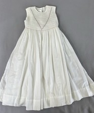 Strasburg Dress White Smocked Sleeveless Bullion Embroidery Portrait Vacation 5Y