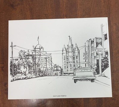 VTG 1966 Salt Lake Temple Print Salt Lake City Utah By Cynthia Fehr