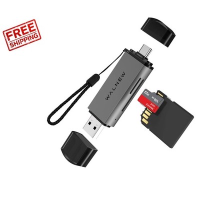 USB 3.0 & Type-C SD Card Reader - Fast Plug & Play for iPhone & iPad