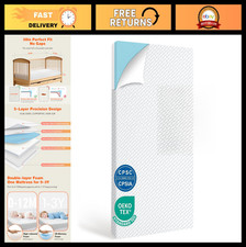 Dual-Sided Memory Foam Crib Mattress, Washable Cover, 52"x27.5", Baby  Toddler