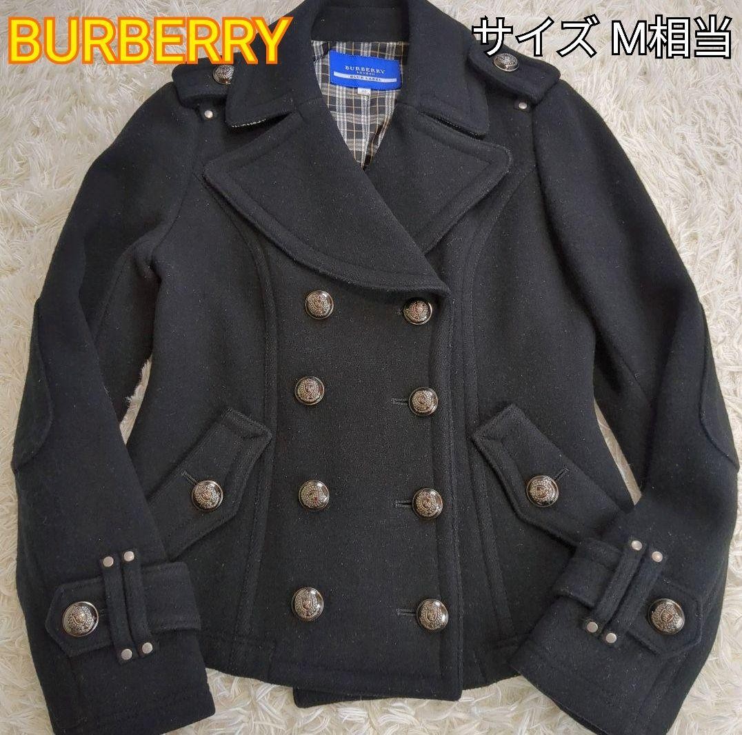Burberry Bluelabel Wool P-Coat Nova Check Logo Button