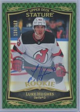 2023-24 Upper Deck Stature Auto Green Rookie /199 Luke Hughes New Jersey Devils