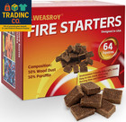 Fire Starter Squares 64 - Fire Starters for Fireplace,Chimney,Bbq Grill,Camping 