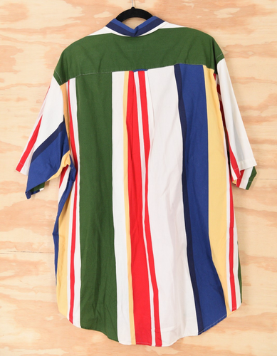 Camicia Nautica Colorblock Righe Orizzontali Colorata S/S Bottoni Uomo XL - Foto 2 di 10