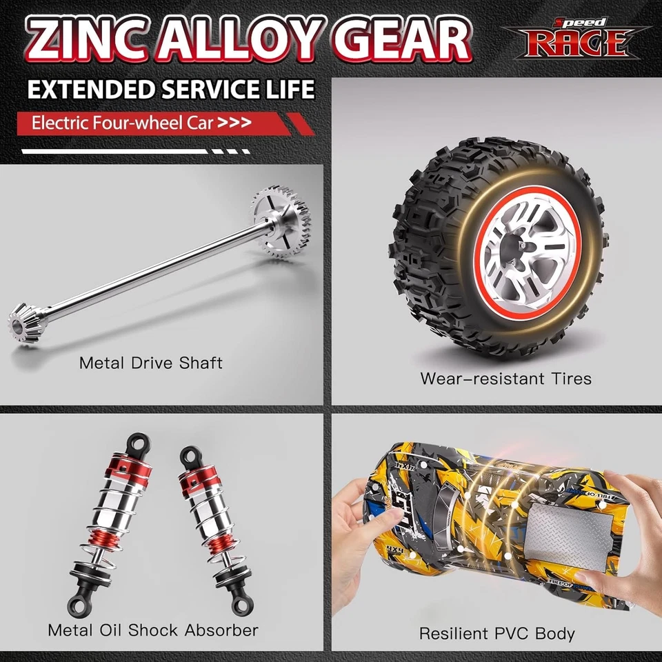 Coches de radiocontrol sin escobillas 1/14 para adultos rápidos 50+ mph, camiones de radiocontrol 4x4 todoterreno Foto 3 de 4