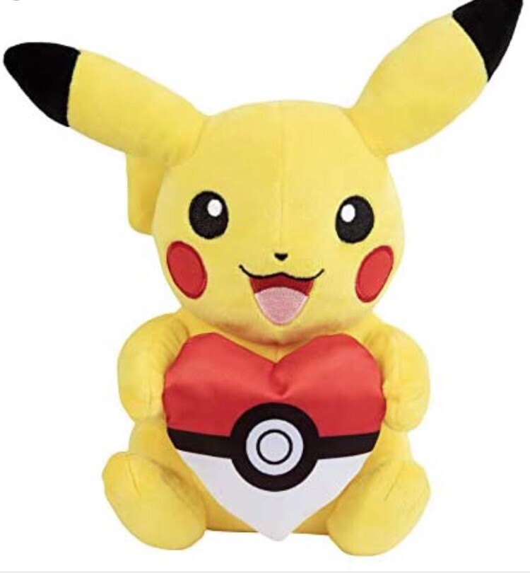 Pokemon Valentine's Pikachu Holding Heart Pokeball 8” Plush