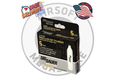 Sig Sauer CO2 Cylinder 12g Cartridges for Airsoft Airgun-5ct