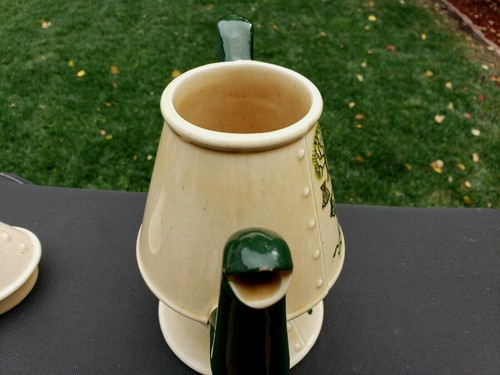 Metlox Poppytrail Green HOMESTEAD PROVINCIAL Coffee Pot & Lid 7 3/8" 5 Cup - Picture 4 of 9