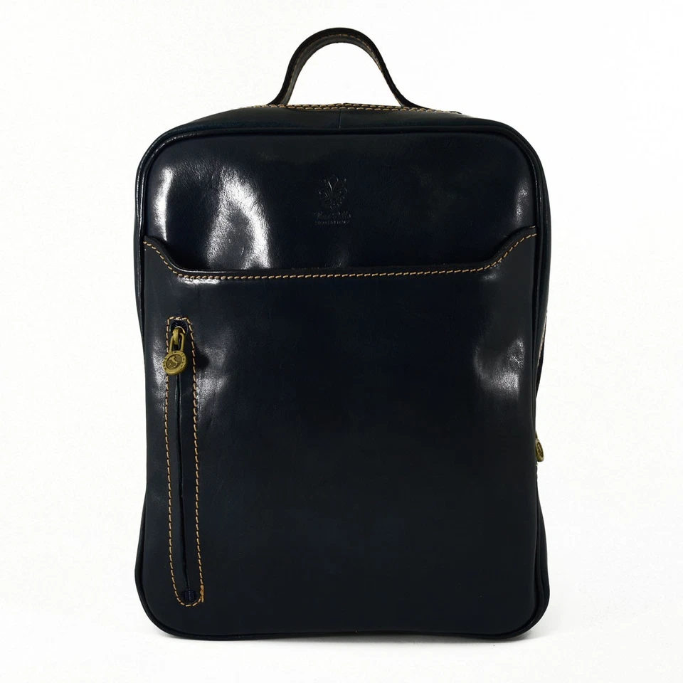 Sac à Dos en Cuir Véritable avec Poches Frontales - Spink - Photo 1/1