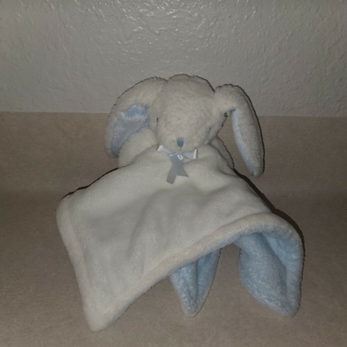 Nuby Bunny Kaninchen weiß blau Sicherheitsdecke 14" x 14" liebevoll weich - Bild 2 von 6