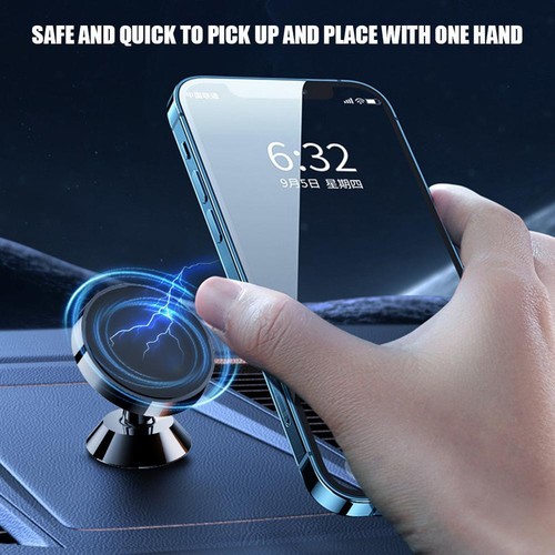 Magnetic Car Phone Mount, STRONG HOLDER, Sticks to Dashboard, 360° Rotating, USN - Photo 13 sur 18
