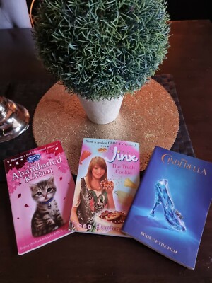  Girls Reading Books X3, The abandoned  kitten, Jinx & Cindarella  