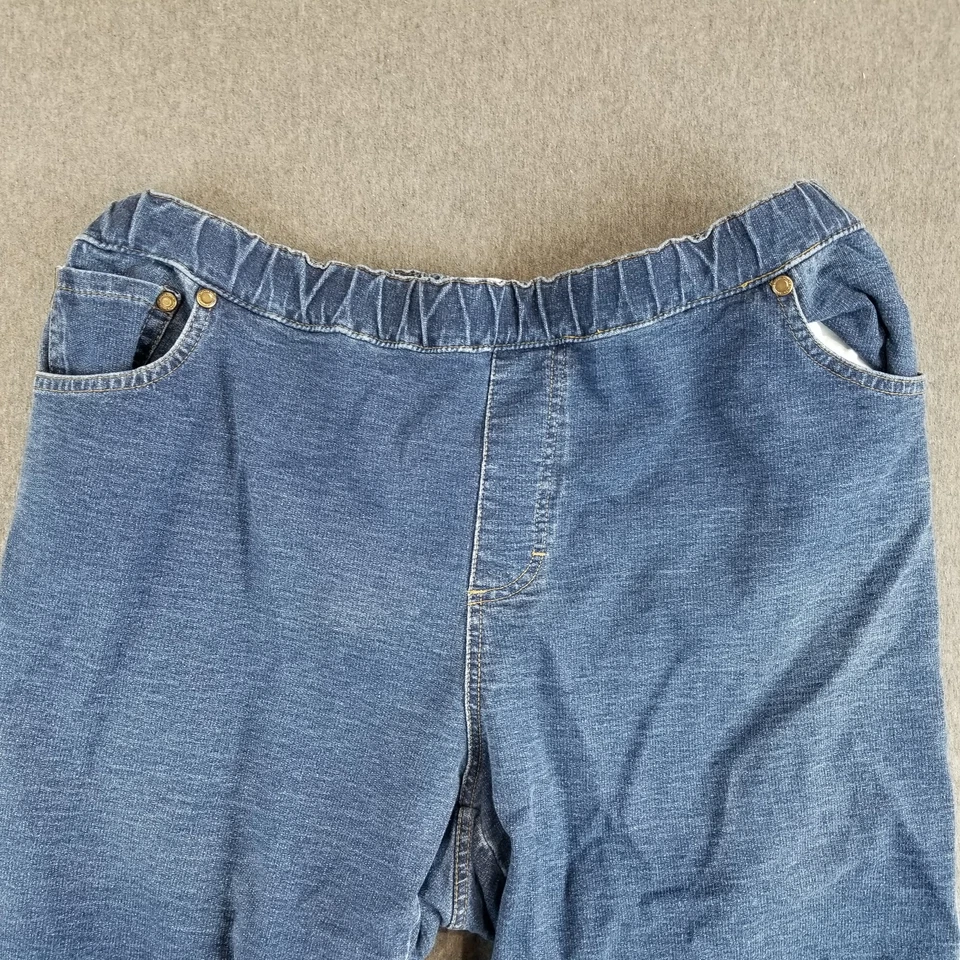 Pantalones de mezclilla Jaclyn Smith para mujer talla extra grande lavado oscuro cintura elástica bonitos Foto 2 de 4