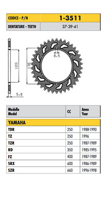 1-3511 - KRONE SCHRITT 520 YAMAHA 250 TZ 1996