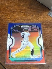 2021 Panini Prizm Baseball Red White Blue Tier II Starling Marte Miami B21