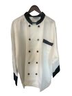 HiLite Uniform Chef Coat Jacket White Black Trim 10 Buttons 2 Pockets 3Xl New
