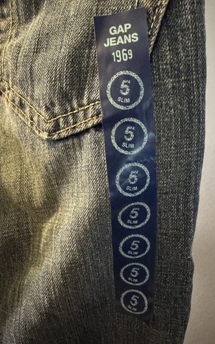 Kids GAP 1969 Blue Denim Original Fit Jeans With Adjustable Waist Tabs - Picture 5 of 6