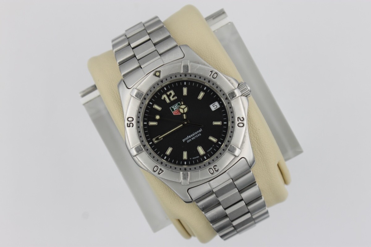 Tag Heuer Mens 2000 Series Professional Watch Black Silver