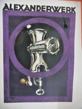 ART Deco ALEXANDERWERK Fleischwolf signiert Süverkrüp Reklame Selten siebdruck