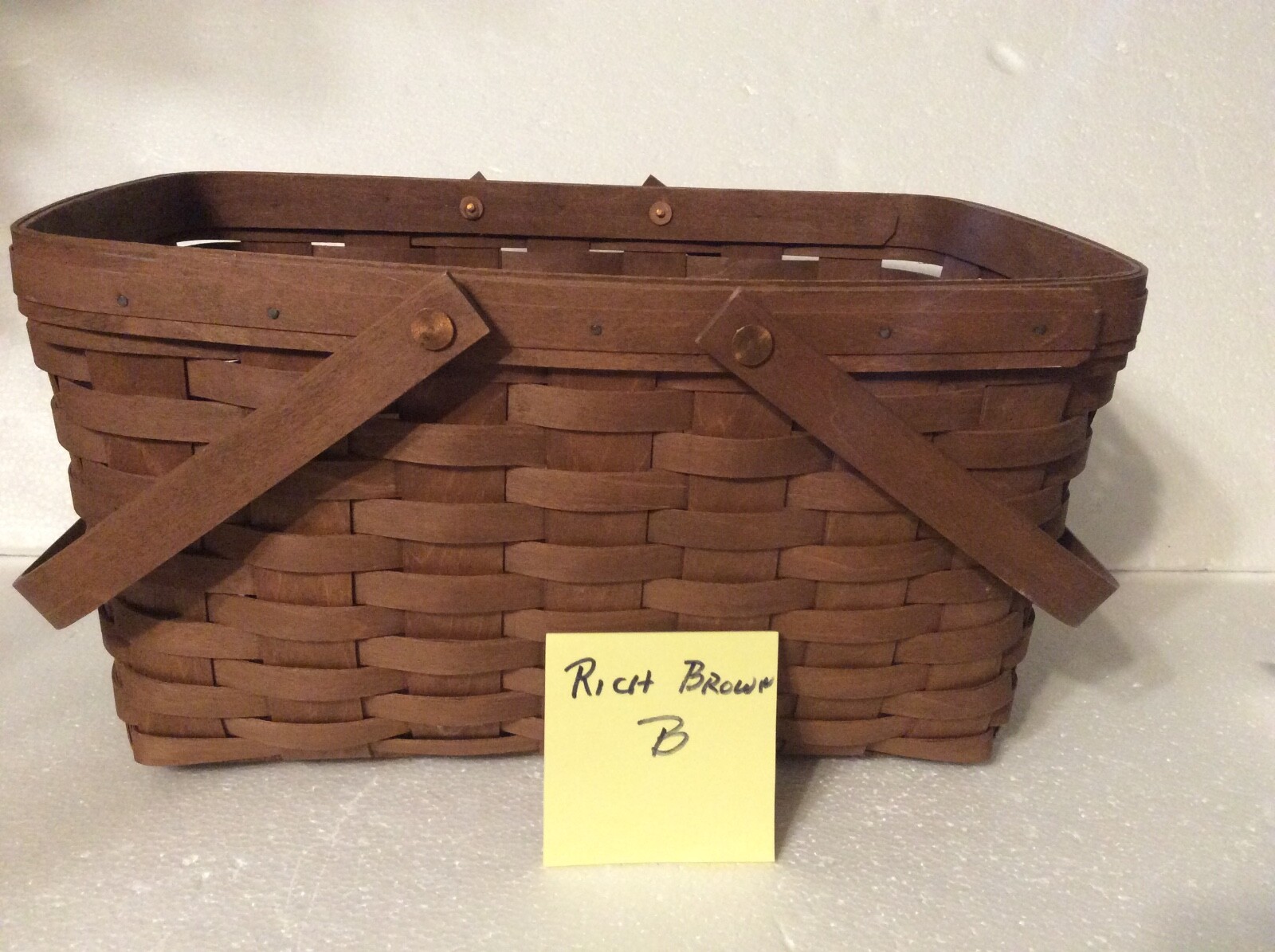 Longaberger Medium Market Basket Rich Brown tag B New