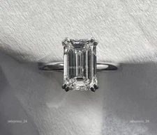 In 950 Platinum Lab Grown Diamond/CVD April New Solitaire Birthday Ring Jewelry