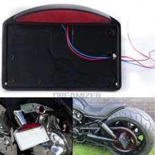 Black Side Bracket Motorcycle License Plate LED Tail Light For Harley Davidson