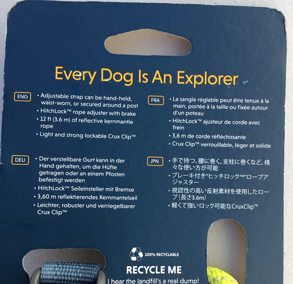 Correa para perro Ruffwear Hitch Hiker 12 ft azul pizarra Foto 4 de 4