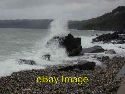 Foto 6x4 Welle bricht Old Laxey Beach um 2007