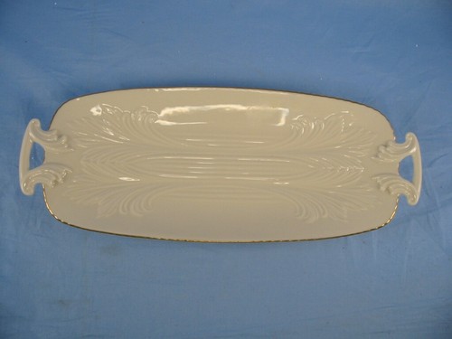 Lenox Celery Dish Spring Garden Collection 24Kt Gold Trim Handled 13 1/2"+ - Picture 8 of 11