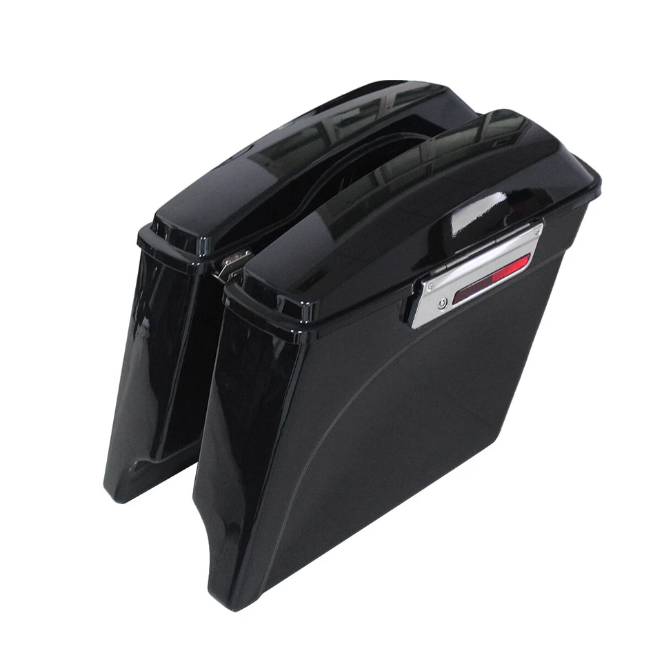 5" Stretched Extended Hard Saddle Bags Fit For Harley Touring Road King 1993-13 Foto 2 de 4