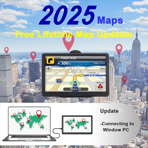 Car Truck GPS Navigation 7.2 Inch Touch Screen 2024 Maps Voice Direction - Picture 4 of 7