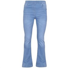 Kids Girls Denim Jeans Stretchy Light Bue Comfort Flared Bell Bottom Pants 5-13