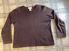 Talbots Women's Brown Long Sleeve Stretch Tee 95/5 Cotton/Spandex Size PM
