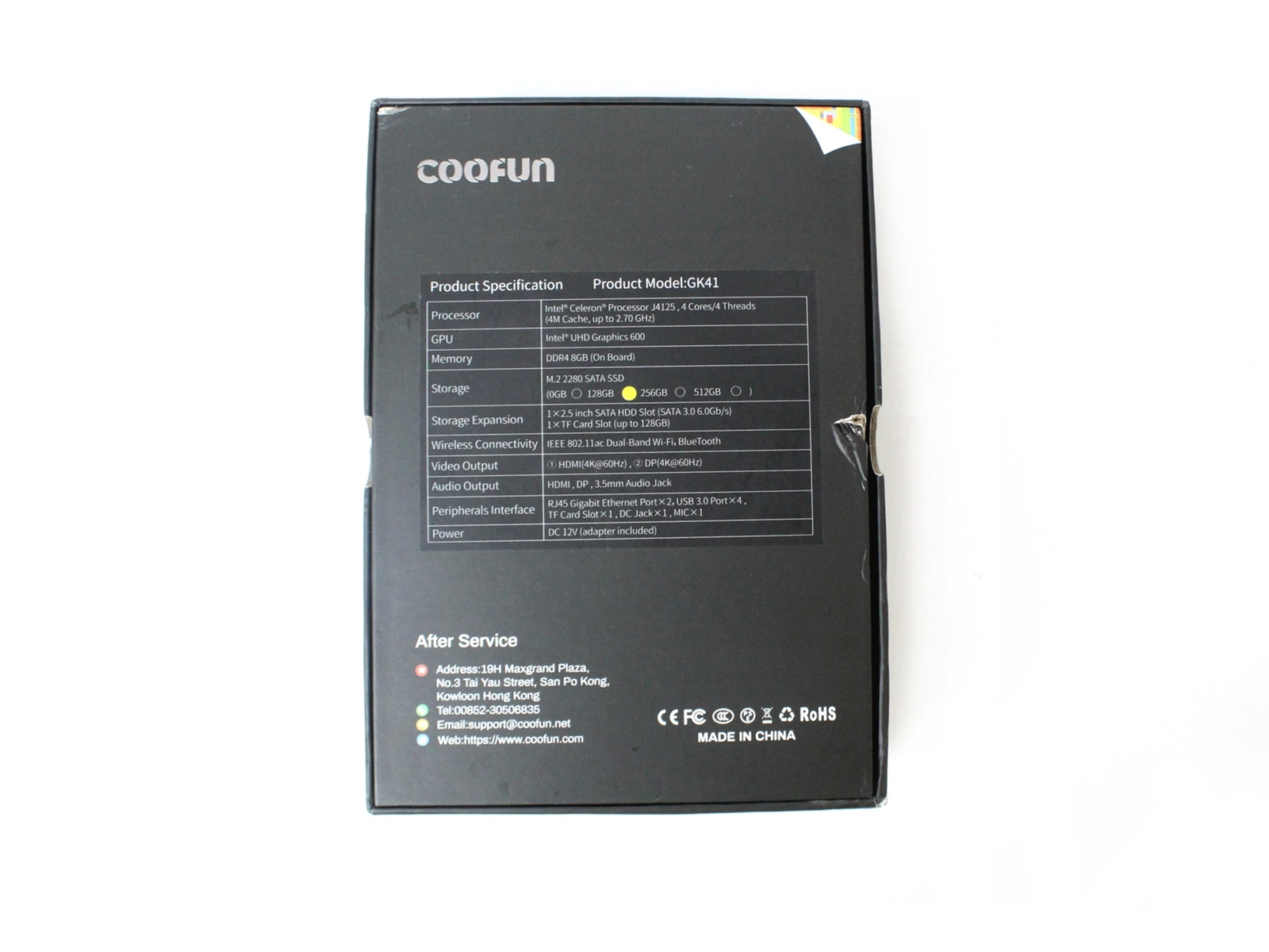 Coofun GK41 Mini PC Intel Celeron J4125 256GB SSD 8GB DDR4 Windows 11