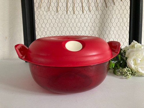 325⚜️ Tupperware Mikro-Fix 1.5 L Micro Boîte Pour Micro-Ondes Rouge Ø 20 Cm - Bild 2 von 10