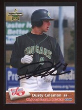 2009 Kane County Cougars DUSTY COLEMAN Signed Card autograph auto A'S ATHLETICS