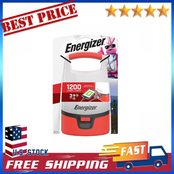 Energizer Vision LED USB Red Lantern 1200 Lumens Light Output - Free Shipping
