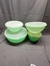 Vintage Tupperware green colander strainer Crisp It lettuce keeper 6 pcs Set