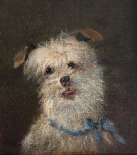 Portrait de chien d'un maltre | peinture d'Anton Weinberger