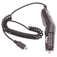 Micro-USB Car Charger Coiled Cable Power Adapter DC Socket for Cell Phones