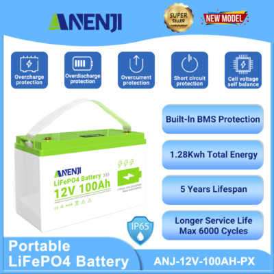 12.8V 100A LiFePO4 Battery Li-ion Battery BMS Solar Battery Solar System Boat RV