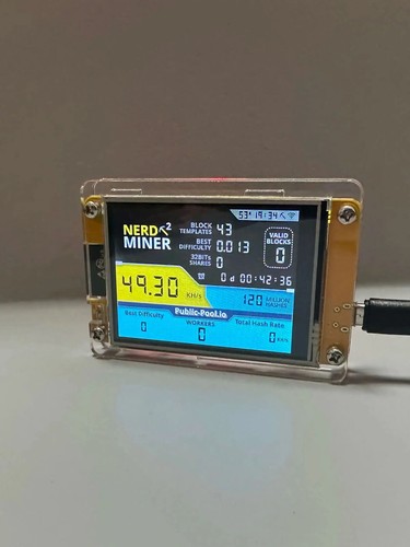 2 piezas NerdMiner 49K Hashrate BTC Solo LotteryCrypto Bitcoin Miner Solo Mining - Imagen 6 de 7