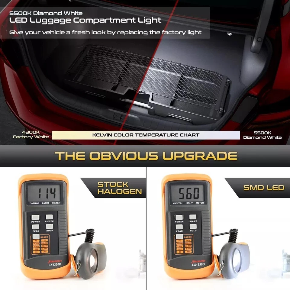 Conjunto de luz trasera para maletero LED lateral derecho derecho blanco puro para 05-14 Mustang Edge MKX Foto 4 de 4