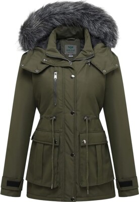 GGleaf Women's Quilted Winter Coat Warm Puffer Jacket Thicken Parka with S Size