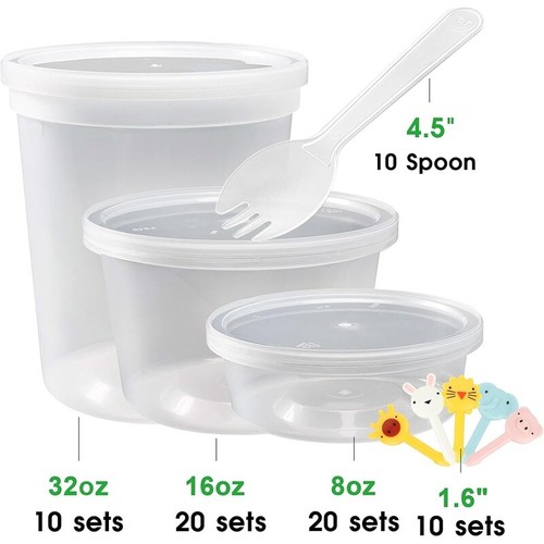 60 Pack Food Storage Containers Airtight BPA Free Meal Prep Leakproof Safe New - Picture 3 of 9