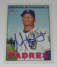 CHRISTIAN BETHANCOURT SIGNED AUTO'D 2016 TOPPS HERITAGE CARD #221 SD PADRES