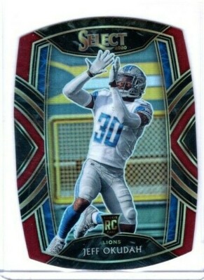 2020 Panini Select Jeff Okudah Club Level Maroon Die Cut Rookie Rc #286 Lions
