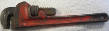 10" Ridgid Pipe Wrench Monkey Adjustable Elyria Ohio Plumber plumbing VTG tool