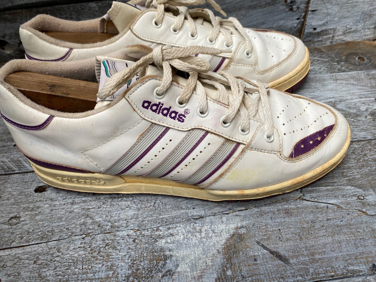 【貴重】80s Vintage Adidas Sneaker Vintage 80's Adidas white low top white leather sneakers ivan