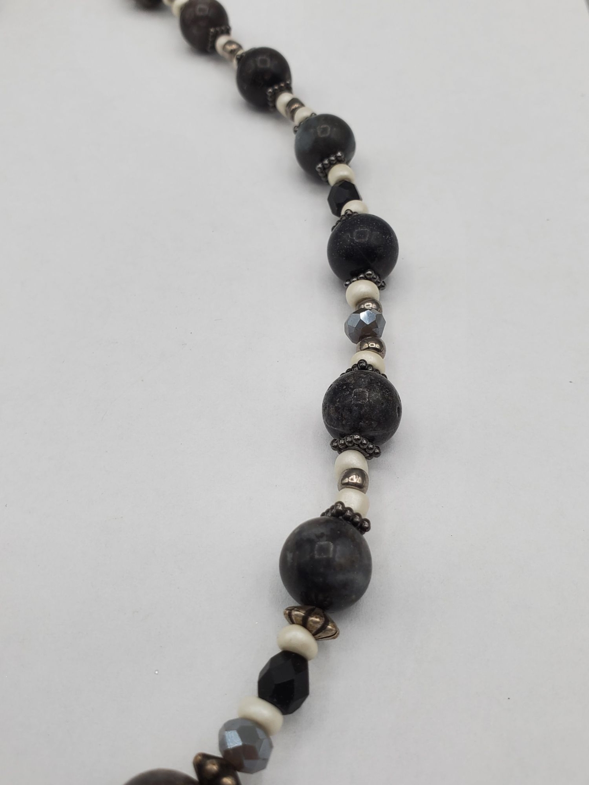 Multi shape color beaded stone looking necklace D… - image 3